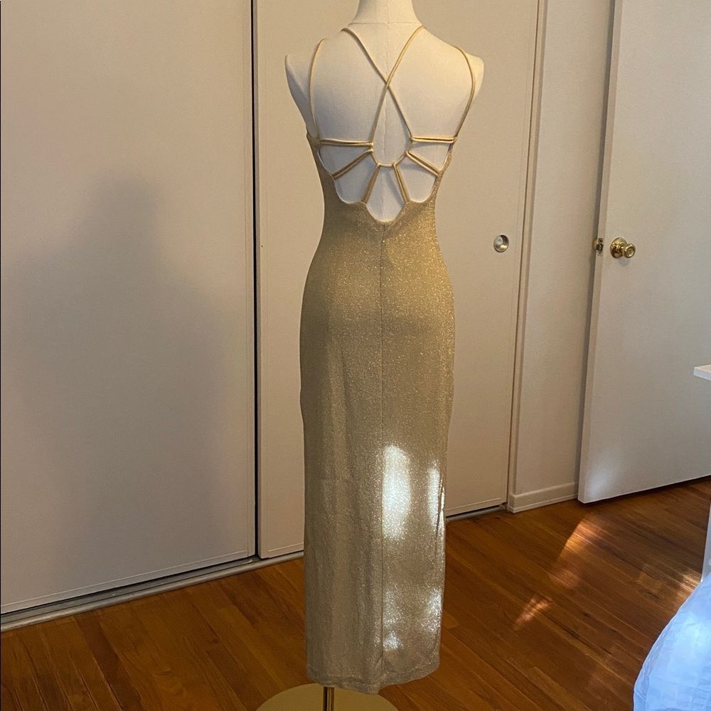Vintage 80's / 90's Roberta Gold Maxi Dress Size Small - Picture 7 of 16